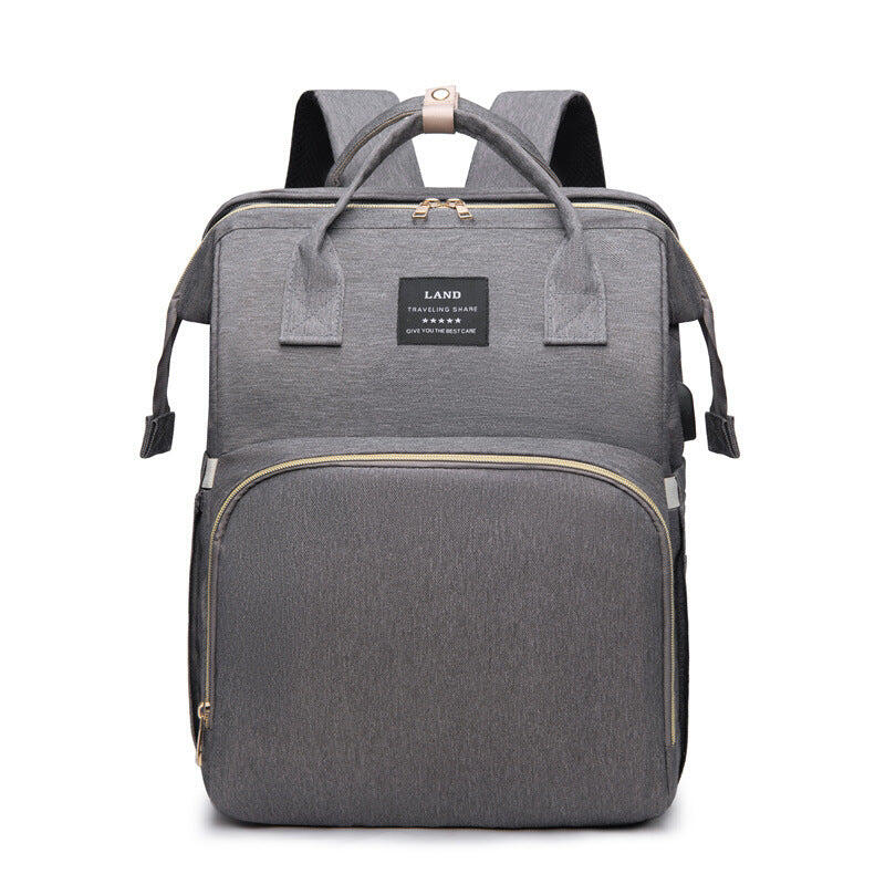 Multifunctional Backpack with Mosquito Net and Insulated Pockets -Gray