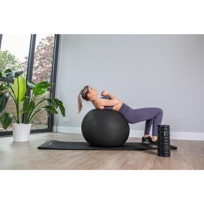Minge gonflabila fitness cu pompa VirtuFit Anti-Burst Pro - Gri - 55 cm