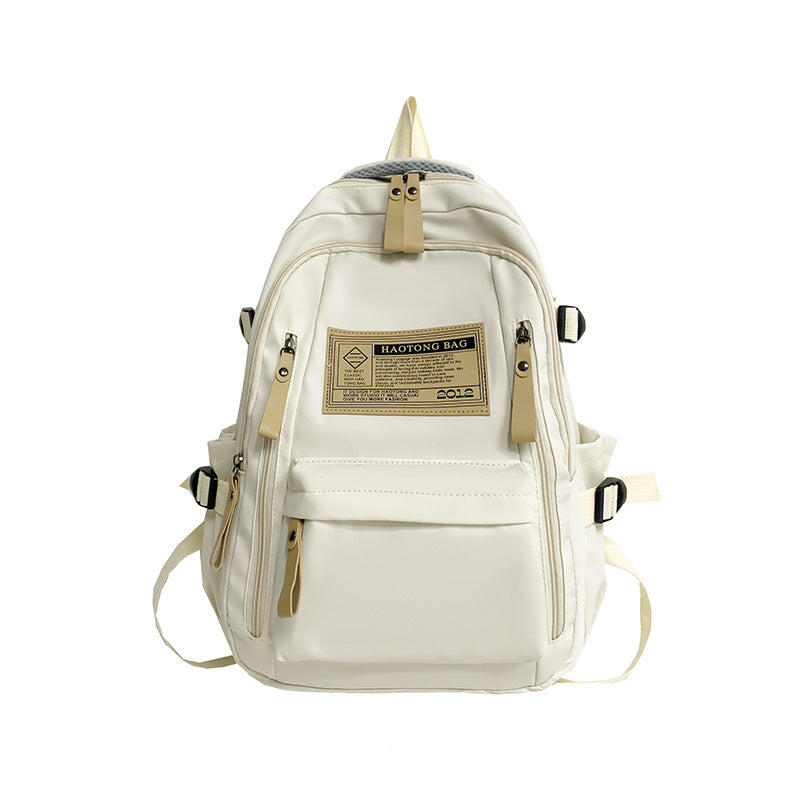 White Stylish and Simple Backpack for High School and College Students