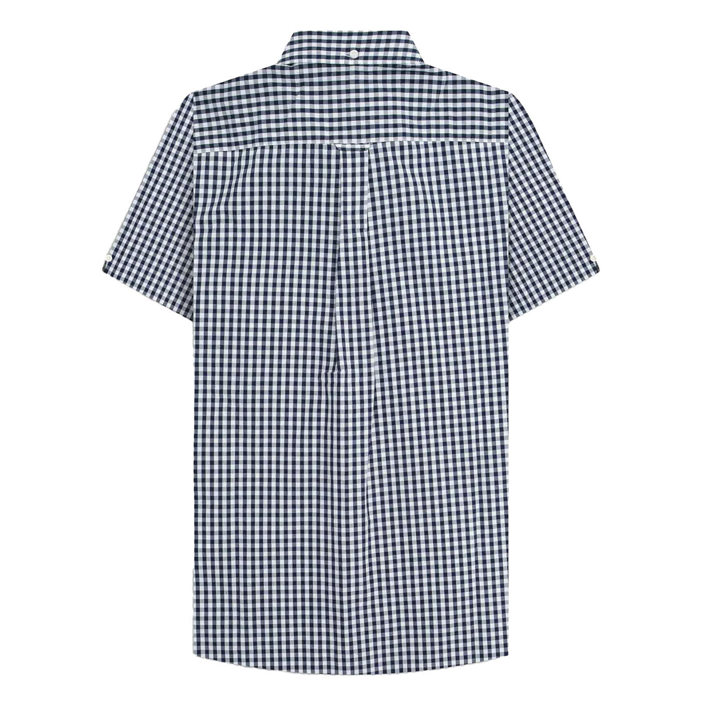 Mens SS25 Gingham Shirt (Navy/White) 2/3