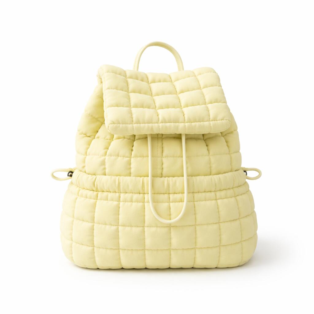 Nylon Backpack with Adjustable Straps - Light Green