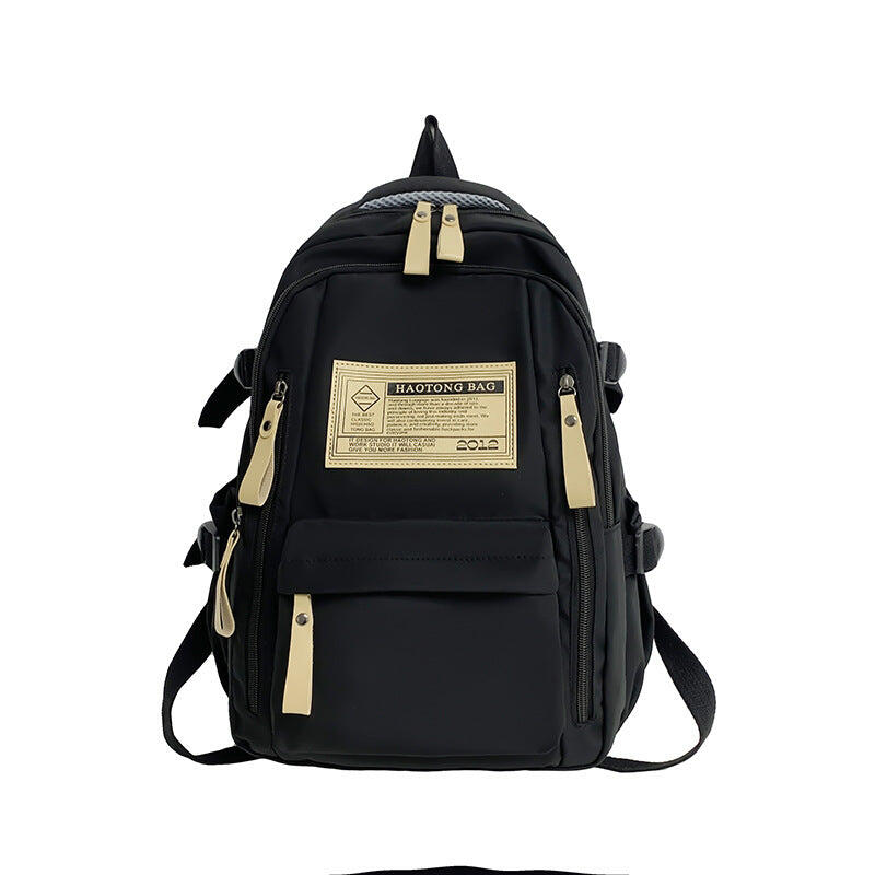 Black Stylish and Simple Backpack for High School and College Students