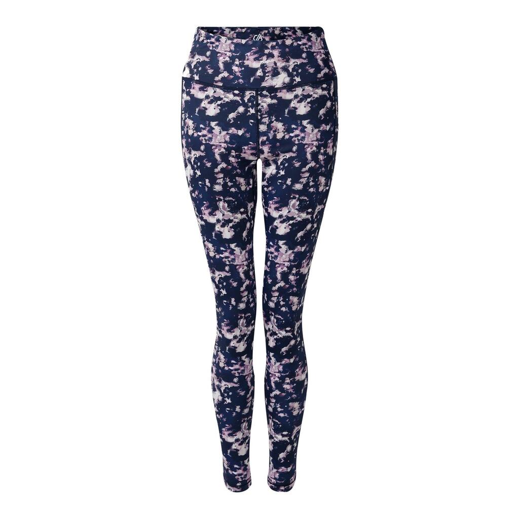 Womens/Ladies Influential II Ink Print Leggings (Navy)