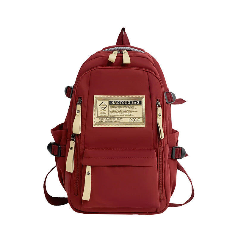 Red Stylish and Simple Backpack for High School and College Students