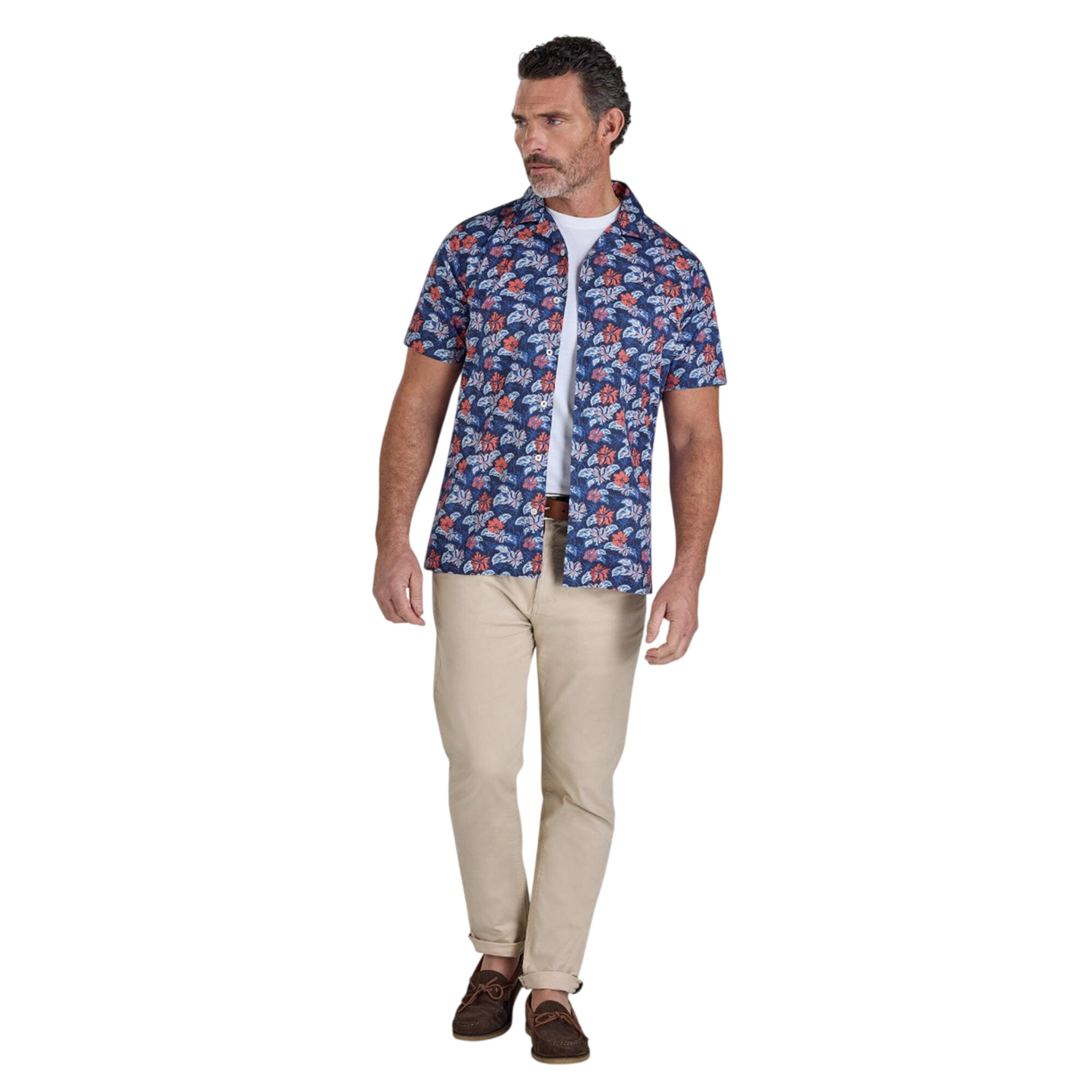 "Hawaii" Hemd für , Popelin, kurzärmlig Herren Marine 4/4