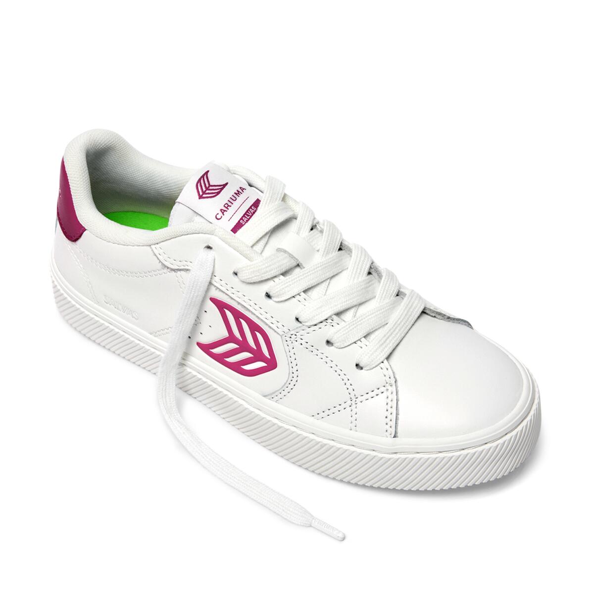 Sneakersy skórzane Cariuma Salvas Leather White Jazzy Pink Logo 3/6