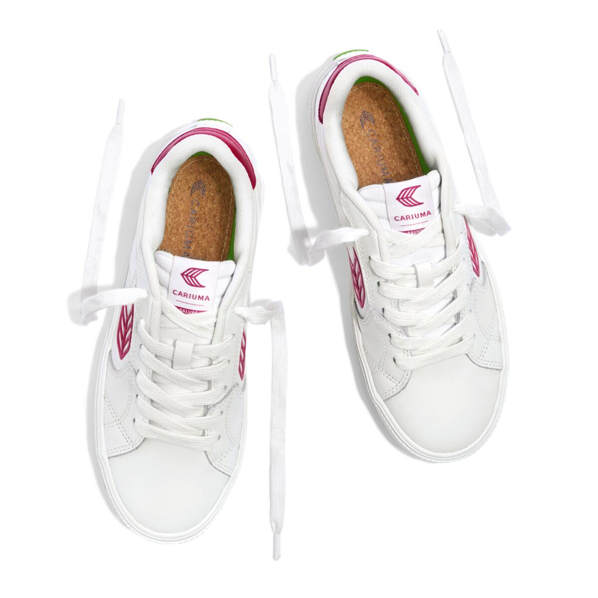 Sneakersy skórzane Cariuma Salvas Leather White Jazzy Pink Logo 5/6