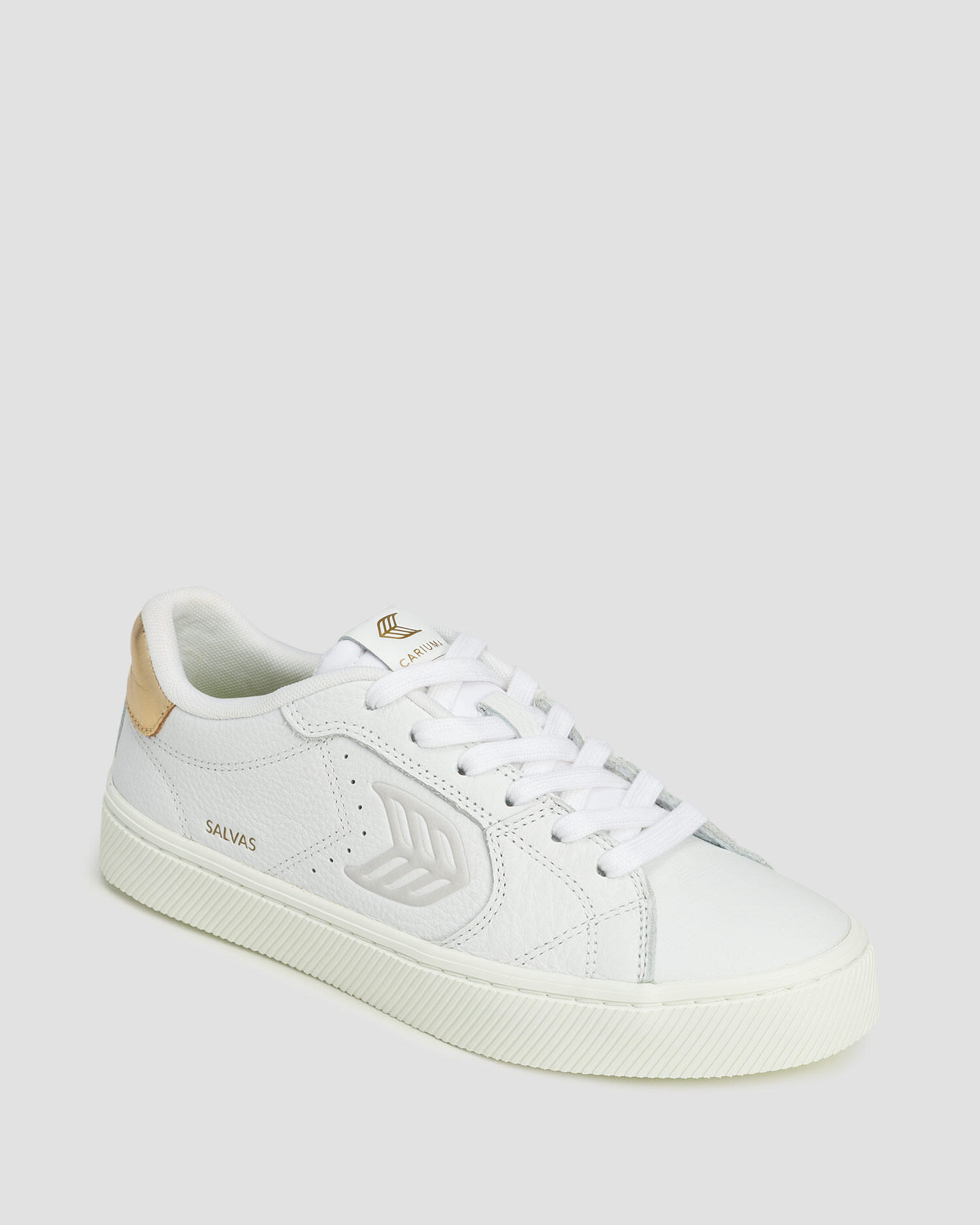 Sneakersy skórzane Cariuma Salvas White Premium Leather Ice Logo Metallic Gold