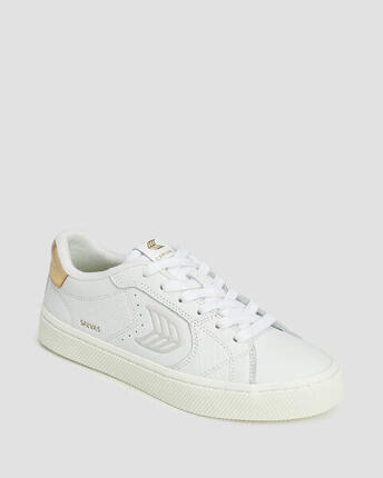 Sneakersy skórzane Cariuma Salvas White Premium Leather Ice Logo Metallic Gold