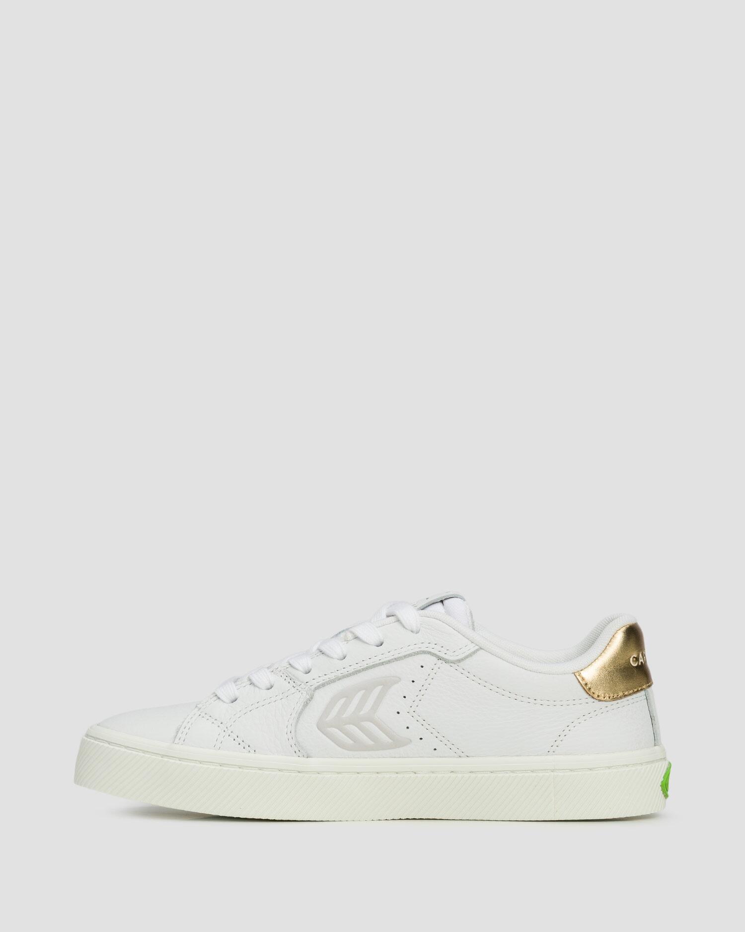 Sneakersy skórzane Cariuma Salvas White Premium Leather Ice Logo Metallic Gold 3/7