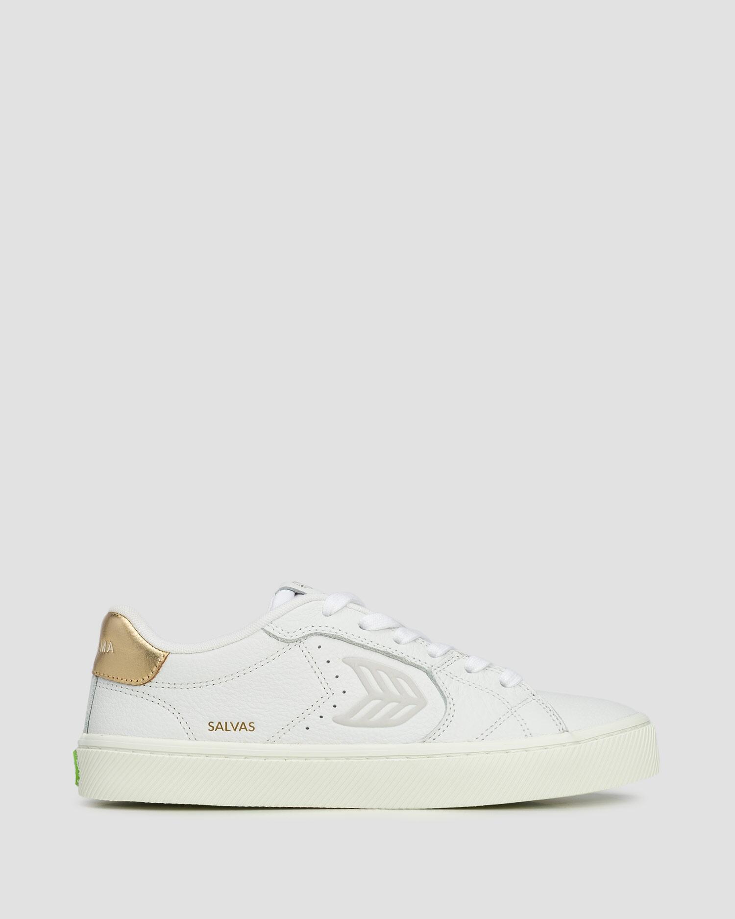 Sneakersy skórzane Cariuma Salvas White Premium Leather Ice Logo Metallic Gold