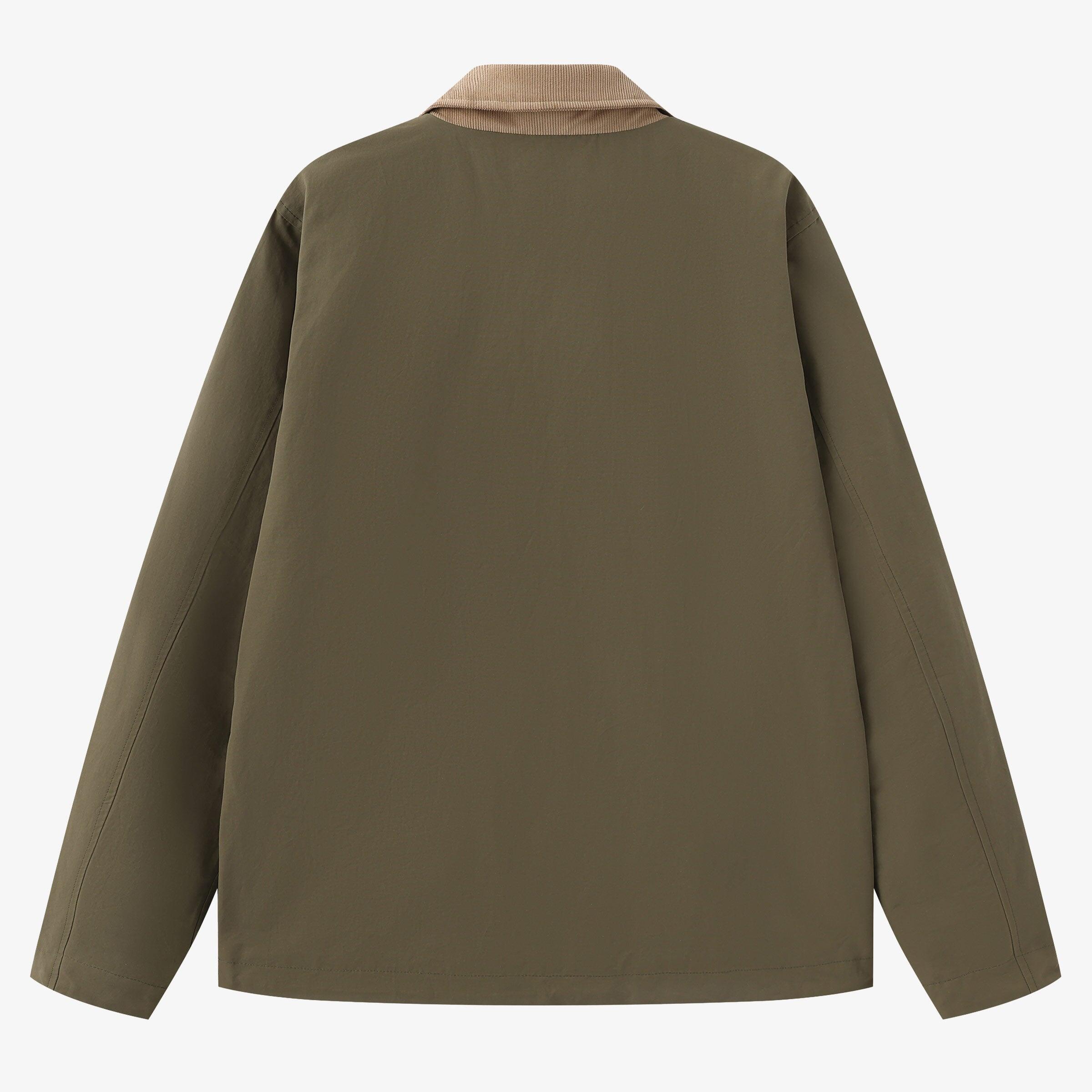 Chaqueta Darlington con cuello en contraste verde caqui 3/5