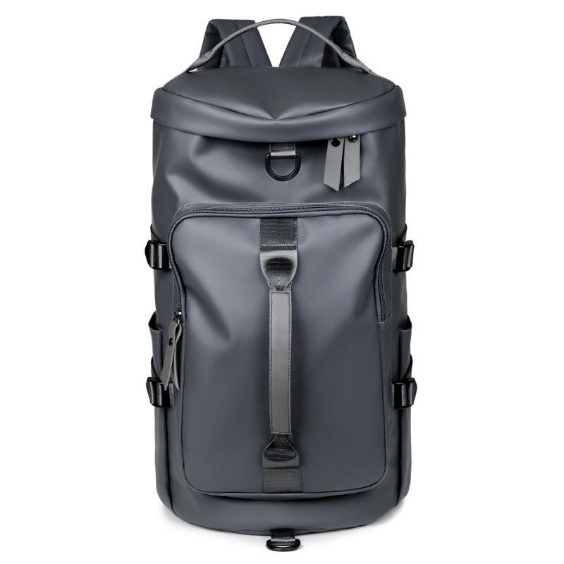 Grey Large Capacity Men's Travel Backpack with Shoe Compartment