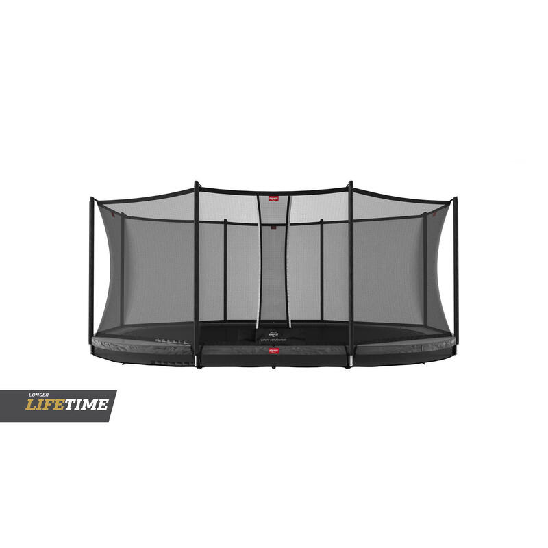 BERG Trampolin oval Favorit InGround grau 520 cm mit Sicherheitsnetz