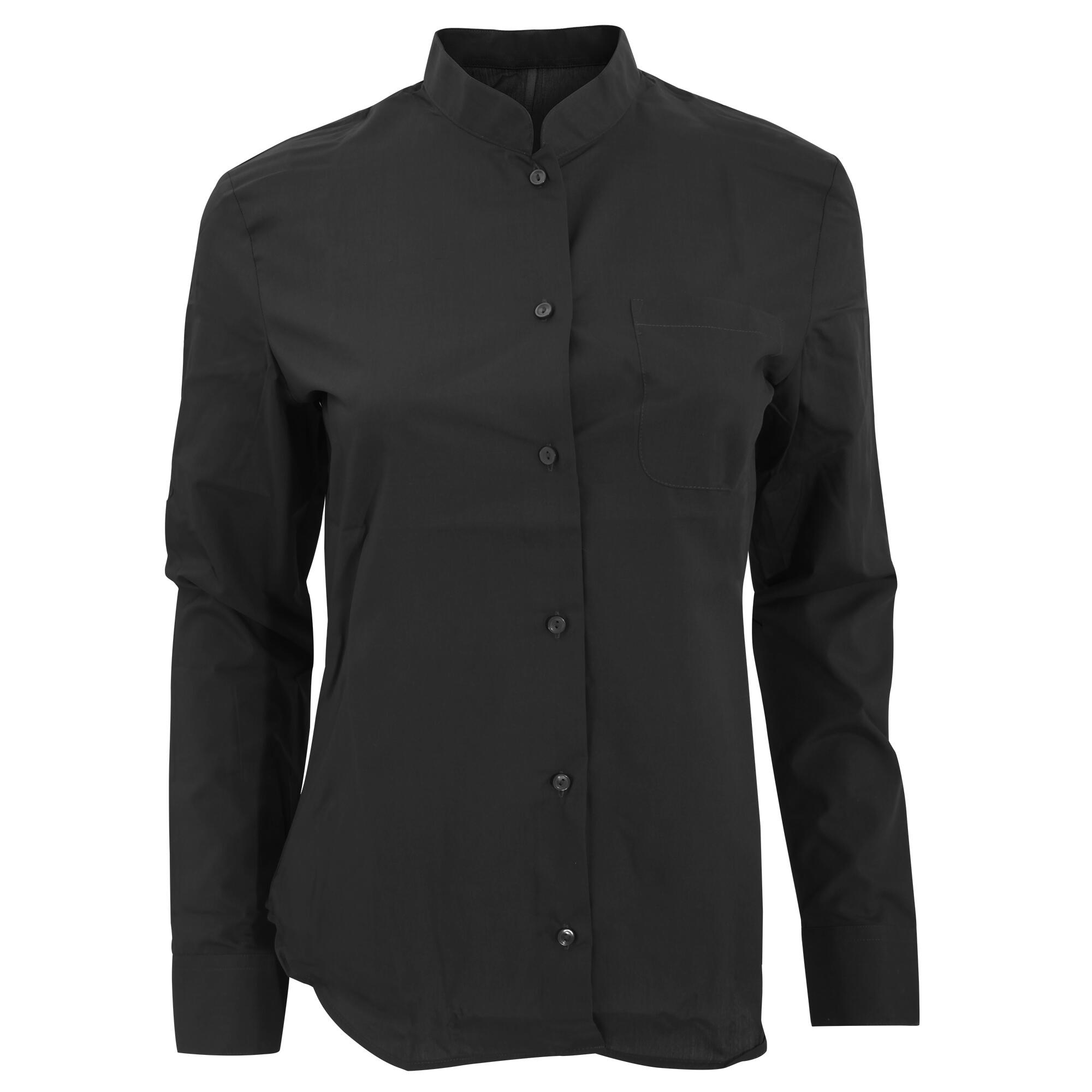 Camicia Con Colletto Alla Coreana E Maniche Lunghe Donna Kariban Nero 2/2