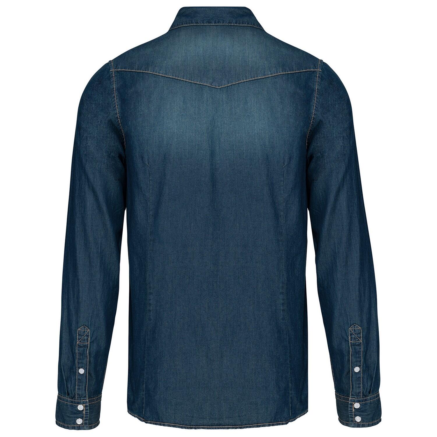 Camicia Manica Lunga Uomo Kariban Blu Jeans 2/3