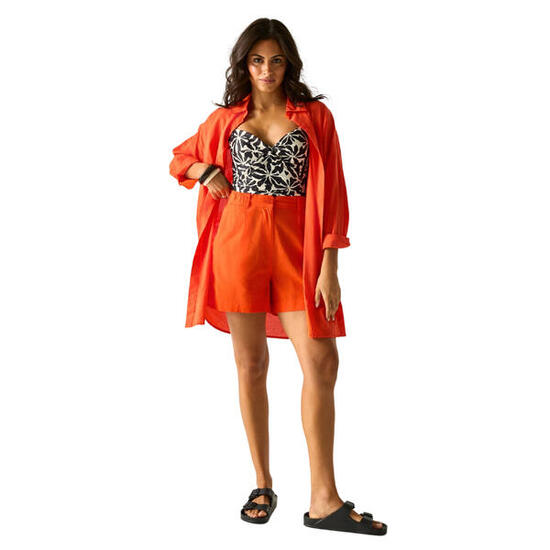 Short Uni À Taille Semiélastiquée SABELLE Femme (Orange)
