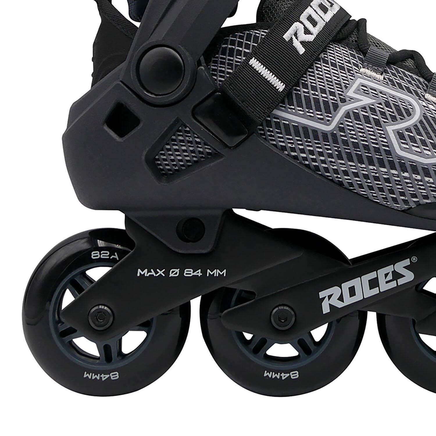 R-Evo 84 – Adulti – Pattini in linea – Nero – Argento 5/8