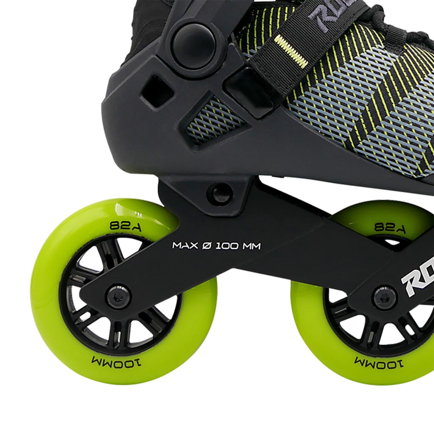 R-Evo 100 - Pattini in linea - Adulti - Nero - Verde 5/7