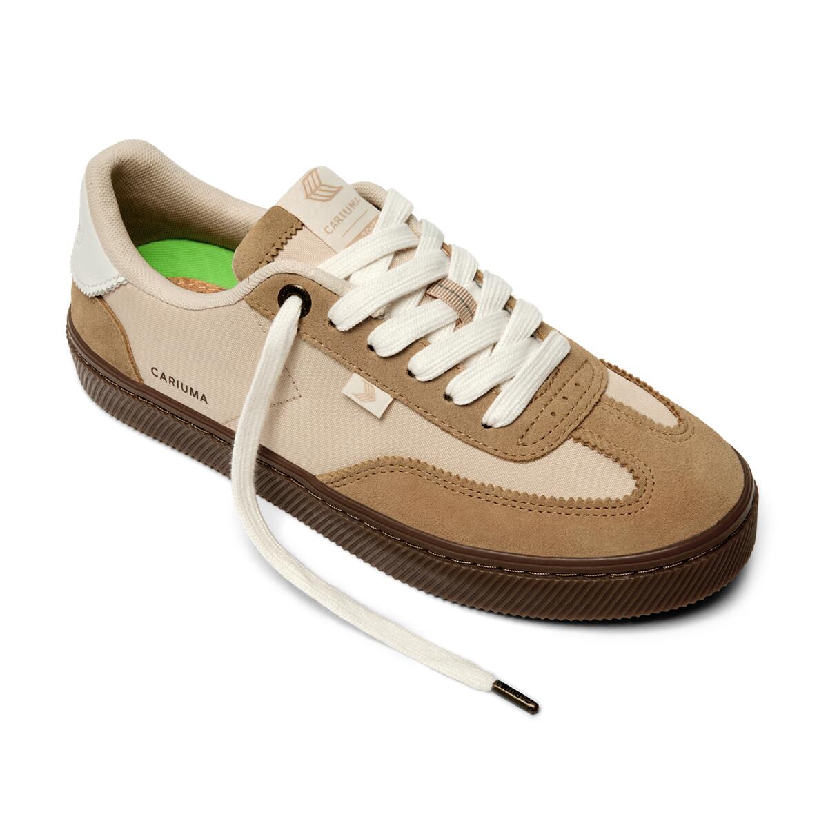 Sneakersy skórzane Cariuma TOCA Nylon Teak Light Cream Suede Latte