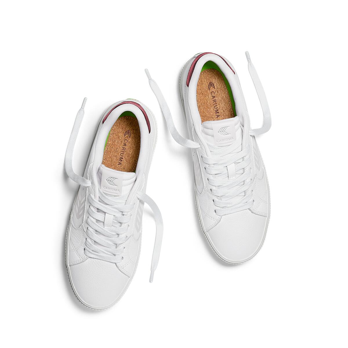 Sneakersy Cariuma Salvas White Premium Leather Ice Logo Metallic Red 5/6