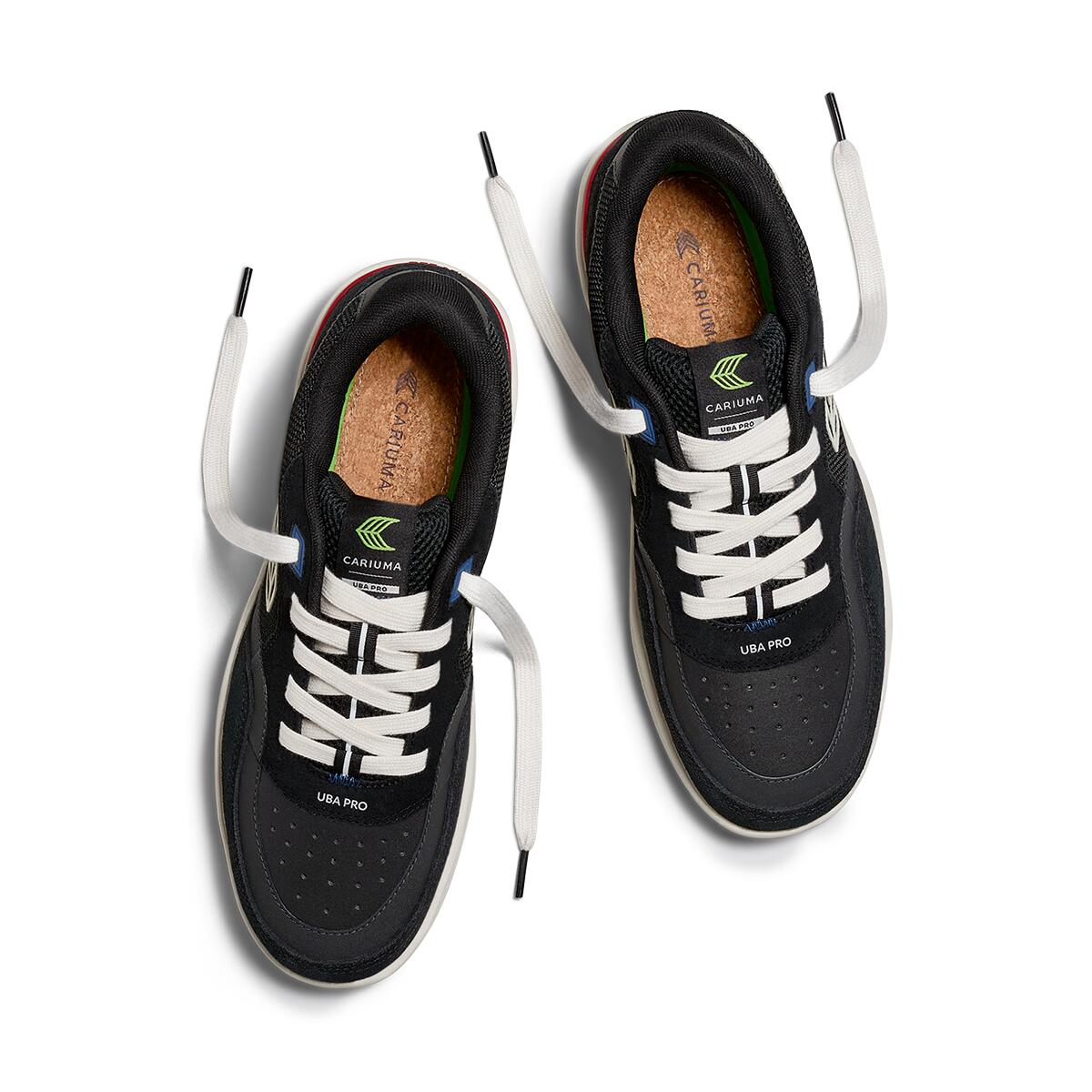 Buty Cariuma Uba Pro Black Suede And Mesh Ivory Logo Red 5/6