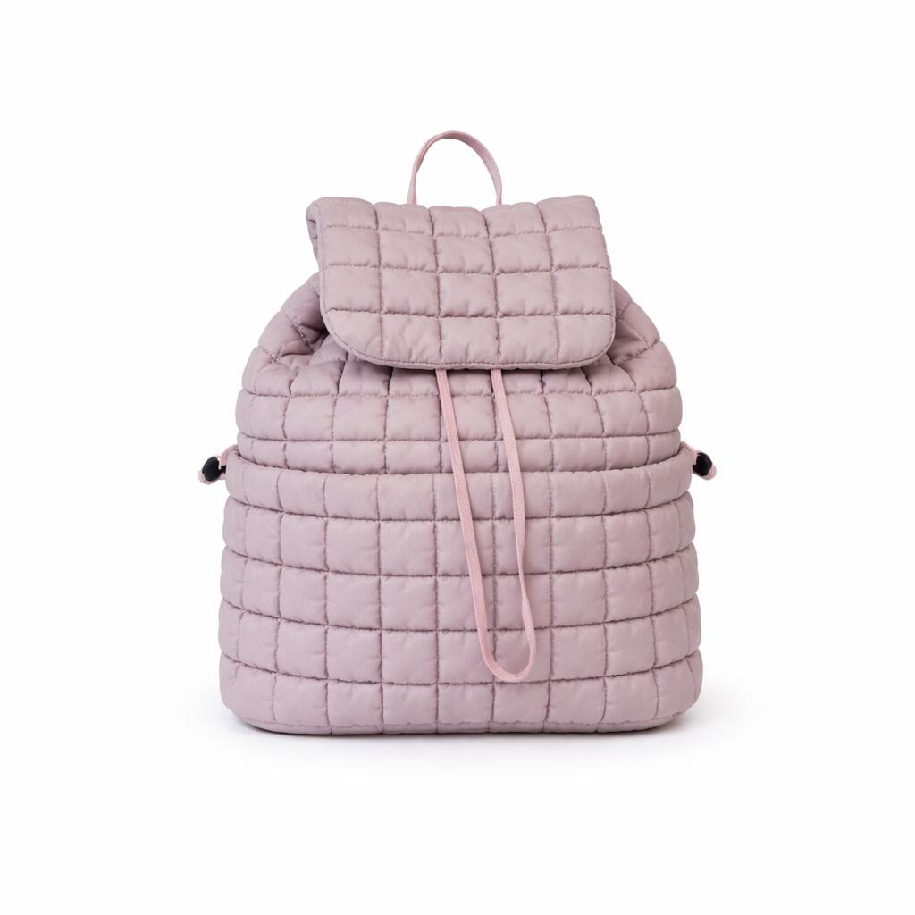 Nylon Backpack with Adjustable Straps - Dark Purple