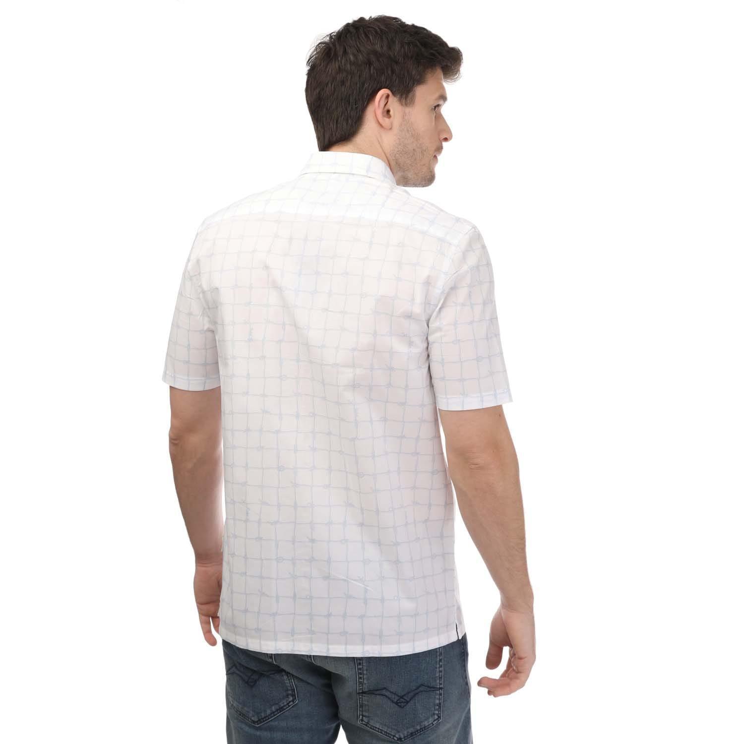 Camicia A Quadri Maniche Corte Uomo Ted Baker Bianco 2/4