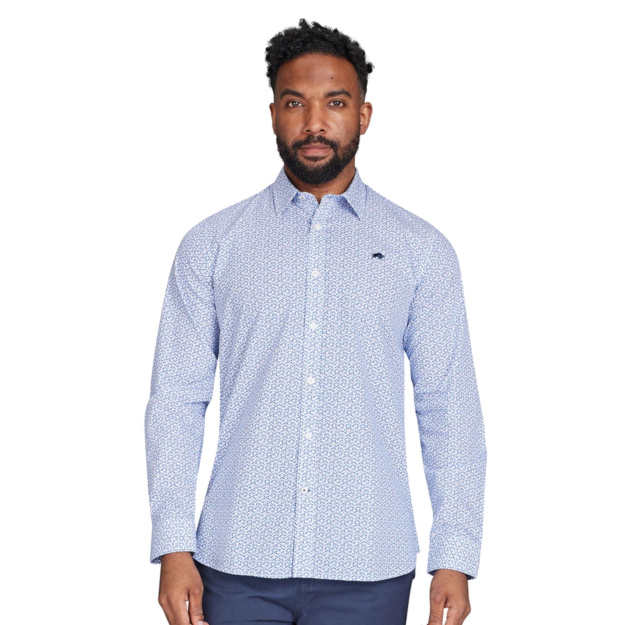 Hemd für Langärmlig Herren Marineblau 3/3