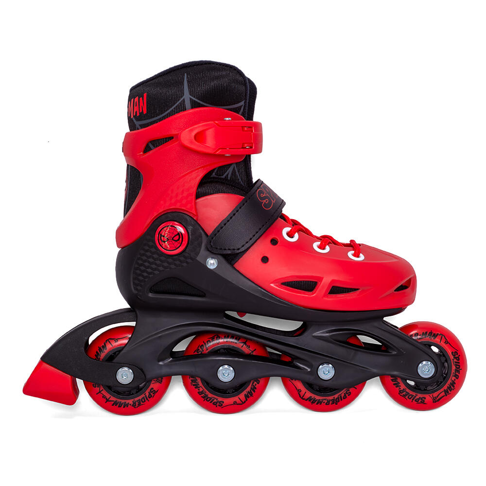 Rolschaatsen met harde schaal Spider-Man, rood-zwart, maat 30–33 3/7
