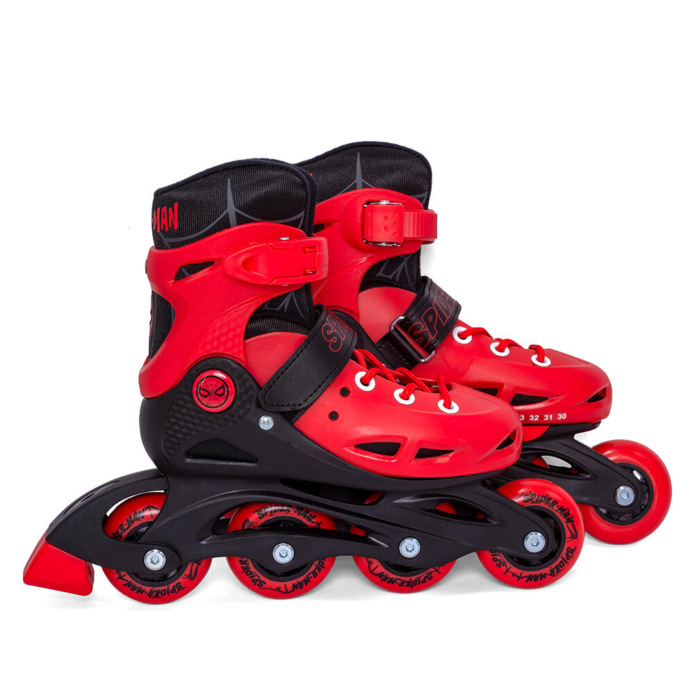 Rolschaatsen met harde schaal Spider-Man, rood-zwart, maat 30–33 2/7