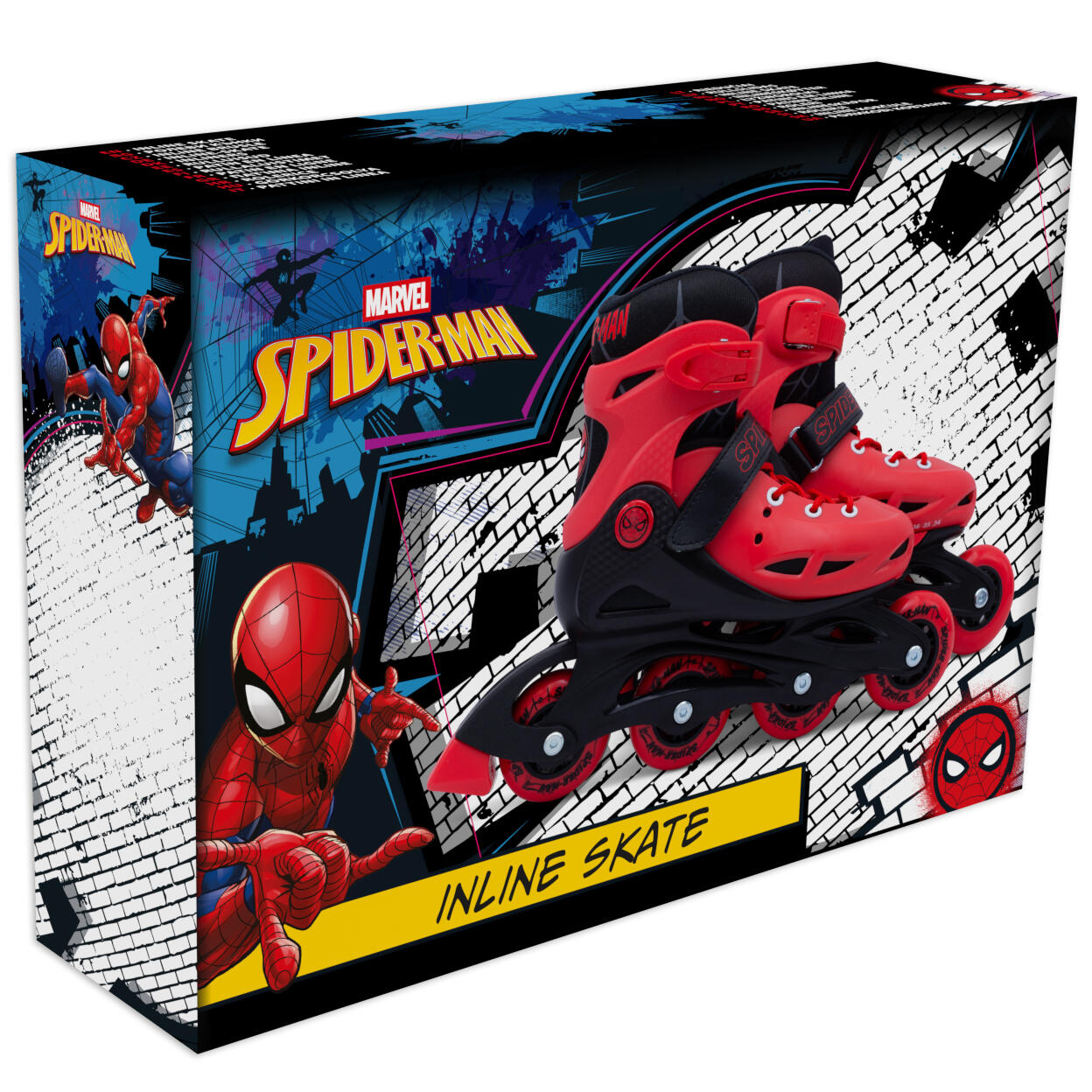 Rolschaatsen met harde schaal Spider-Man, rood-zwart, maat 30–33 7/7