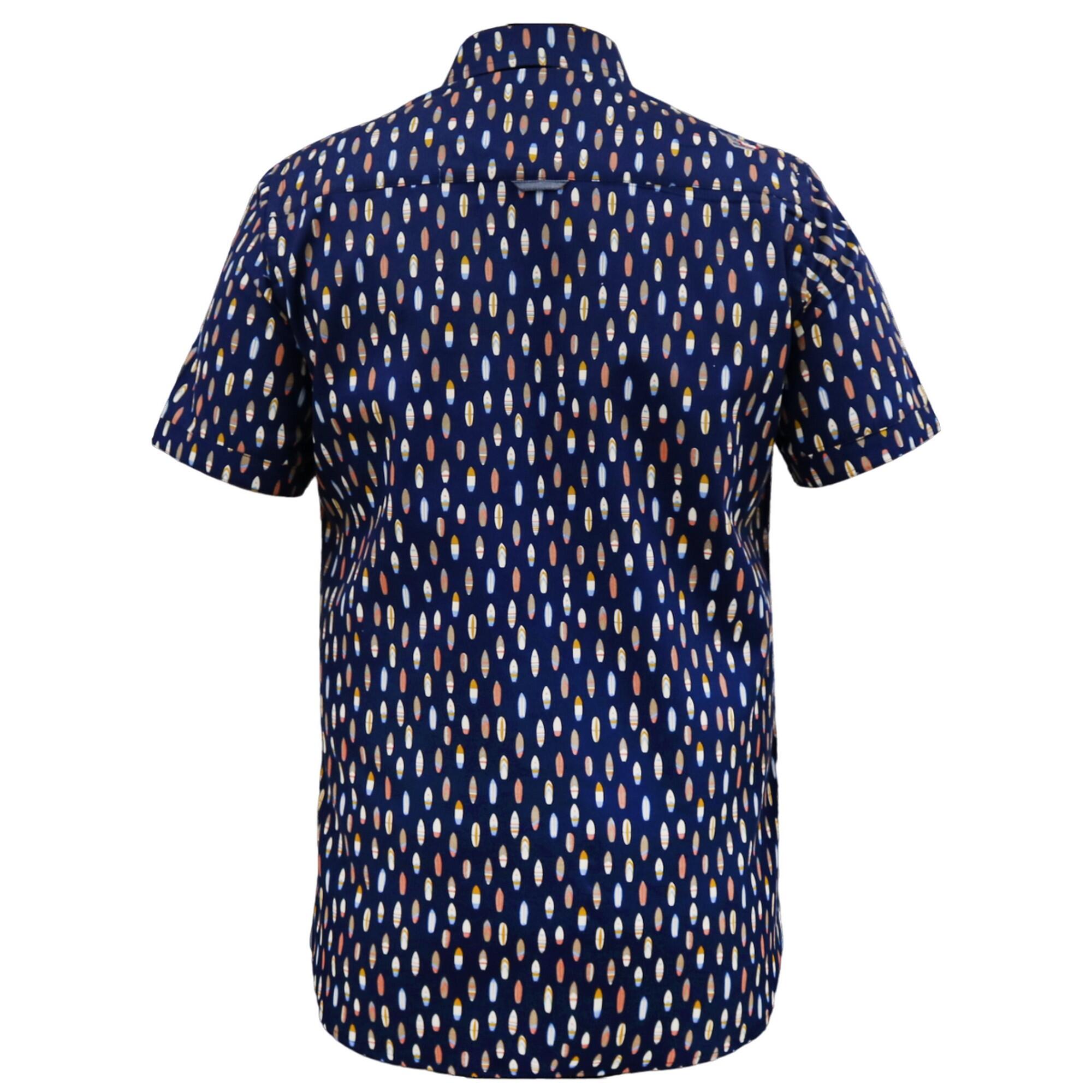 Camicia Maniche Corte Uomo Duke D555 Hackford Blu Navy 3/4