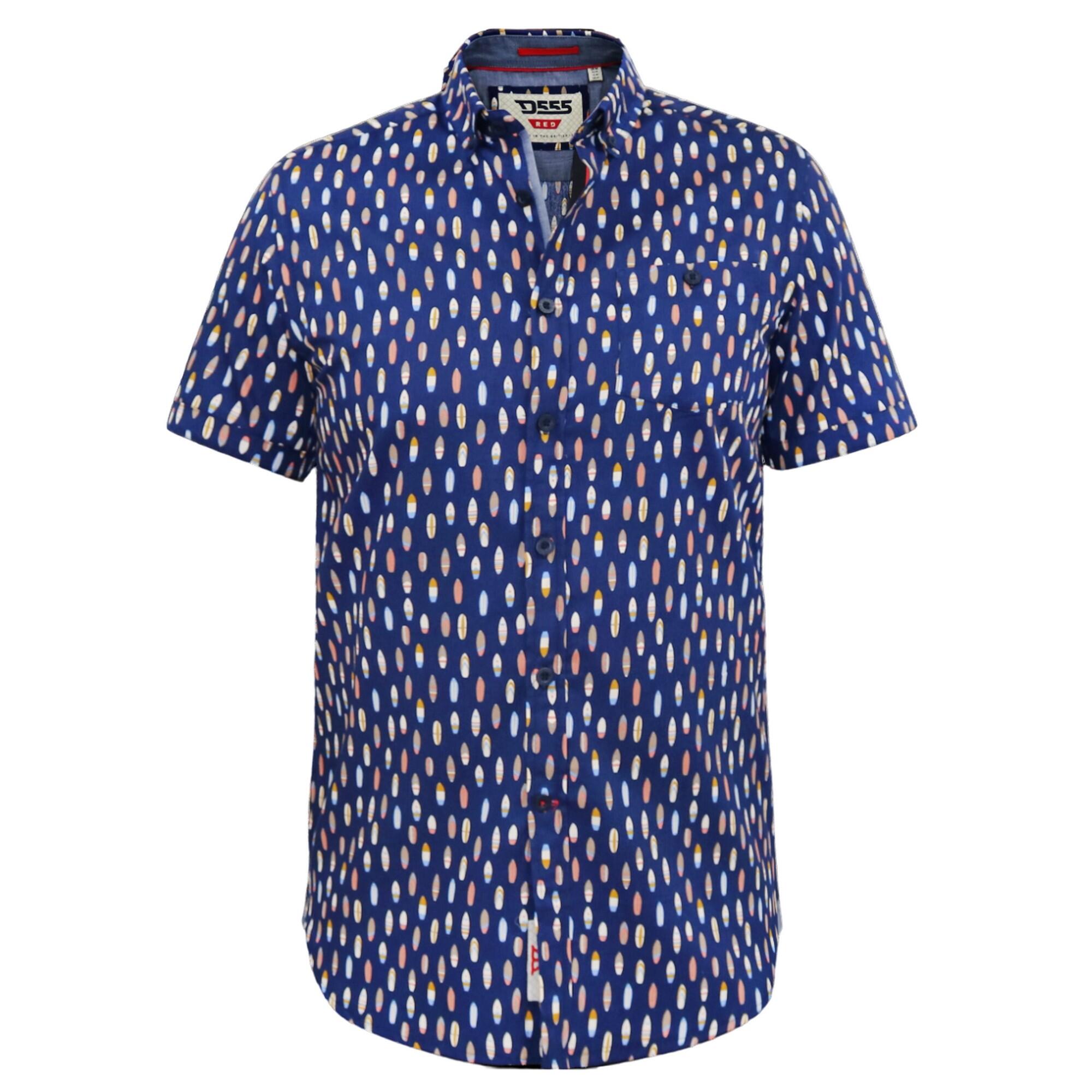 Camicia Maniche Corte Uomo Duke D555 Hackford Blu Navy 2/4