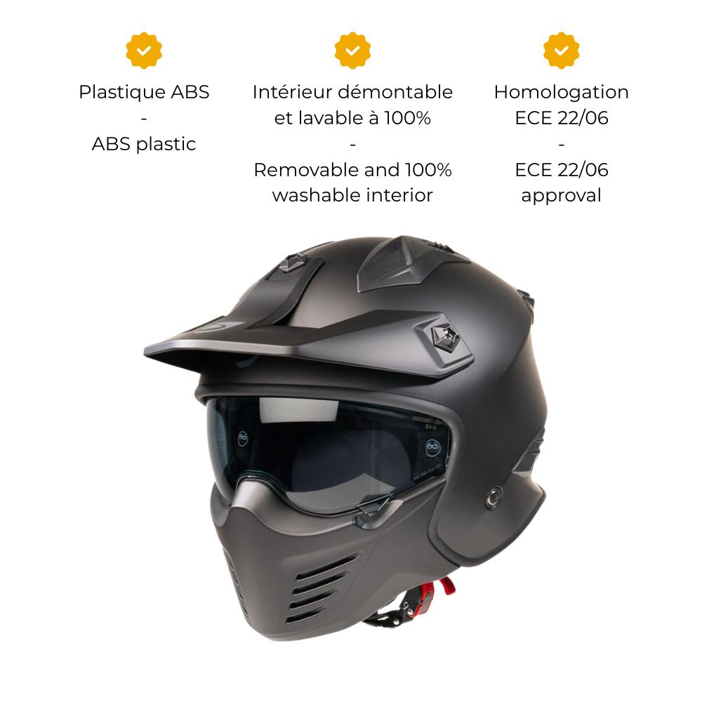 MOTOBLOUZ Casque JET HADES Black pour Scooter Vélo Trottinette 3/7
