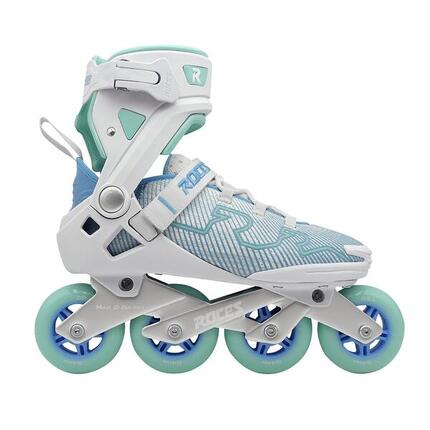 R-Evo 84 - Patines en línea ujer - Blanco - Azul claro - Verde