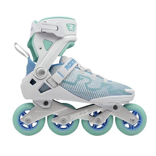 R-Evo 84 - Patines en línea ujer - Blanco - Azul claro - Verde