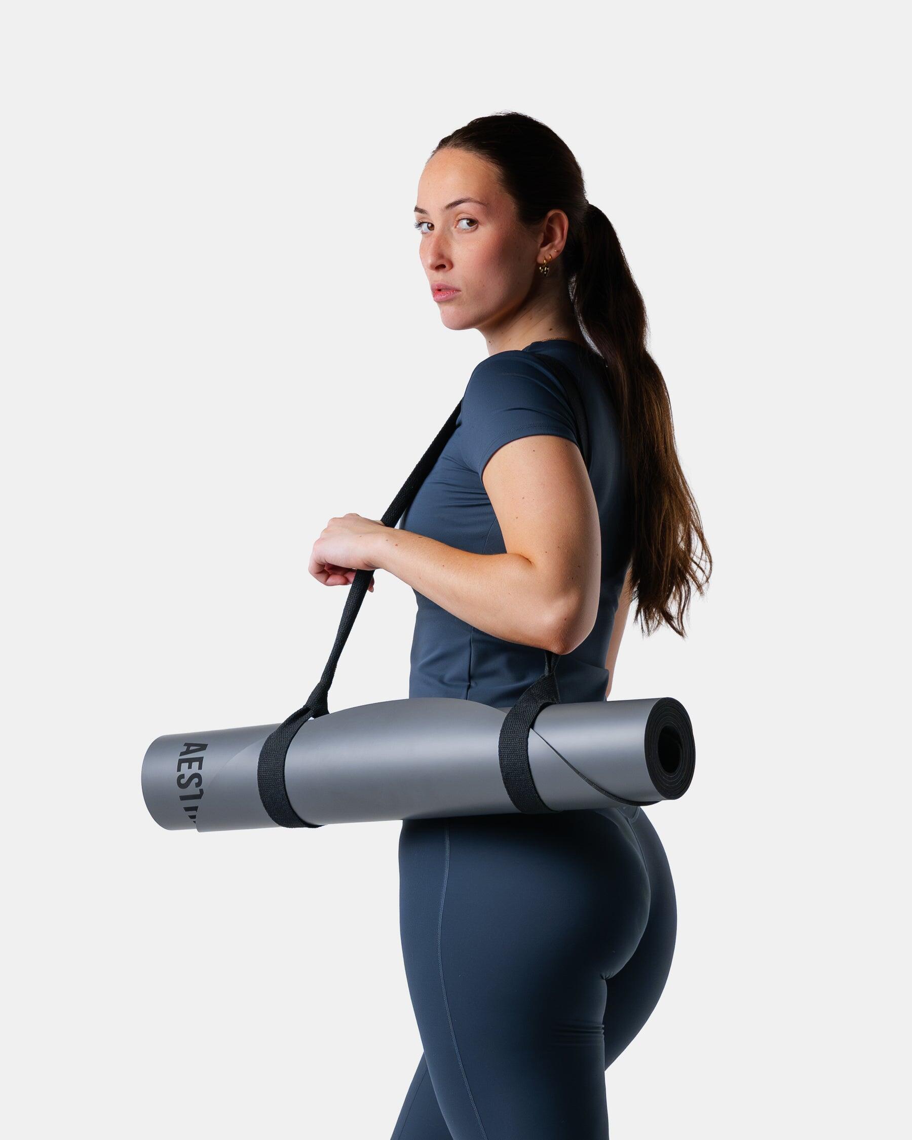 Kit pilates premium - tapis antidérapant arqué & ballon souple - gris pierre 4/7