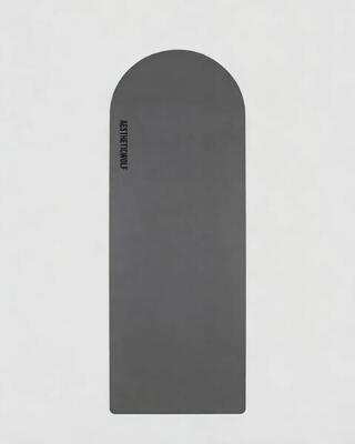 Premium yoga-, pilates- of barremat met boogvorm 183x68cm steengrijs