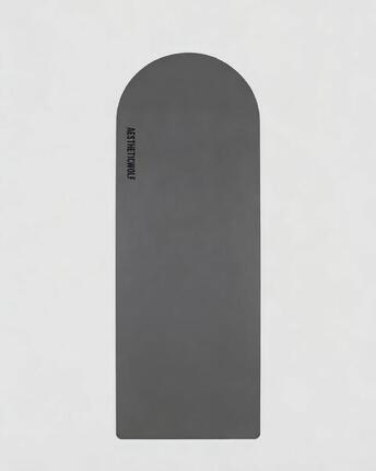 Premium Yoga-, Pilates- oder Barre-Matte mit Bogen 183x68cm Steingrau