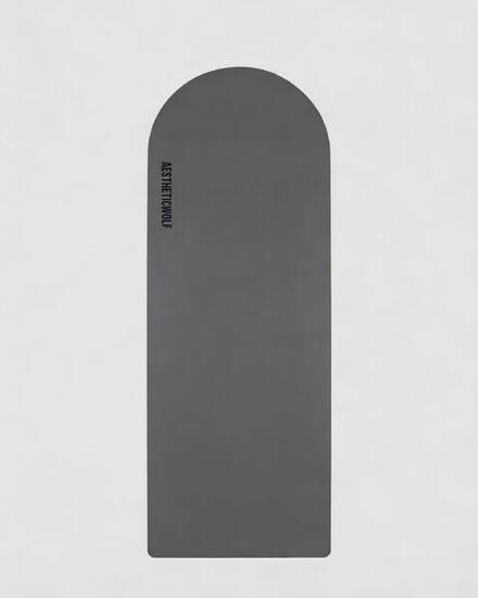 Premium Yoga-, Pilates- oder Barre-Matte mit Bogen 183x68cm Steingrau