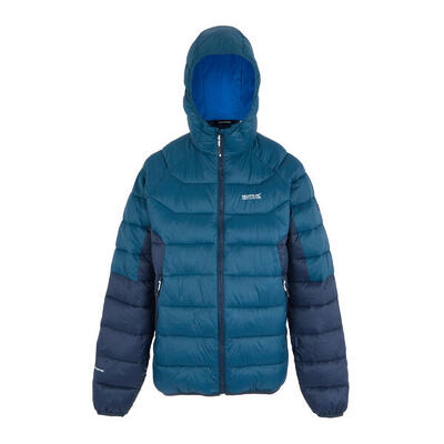 Heren dalent gewatteerde jas met capuchon (olijfnacht / zwart)