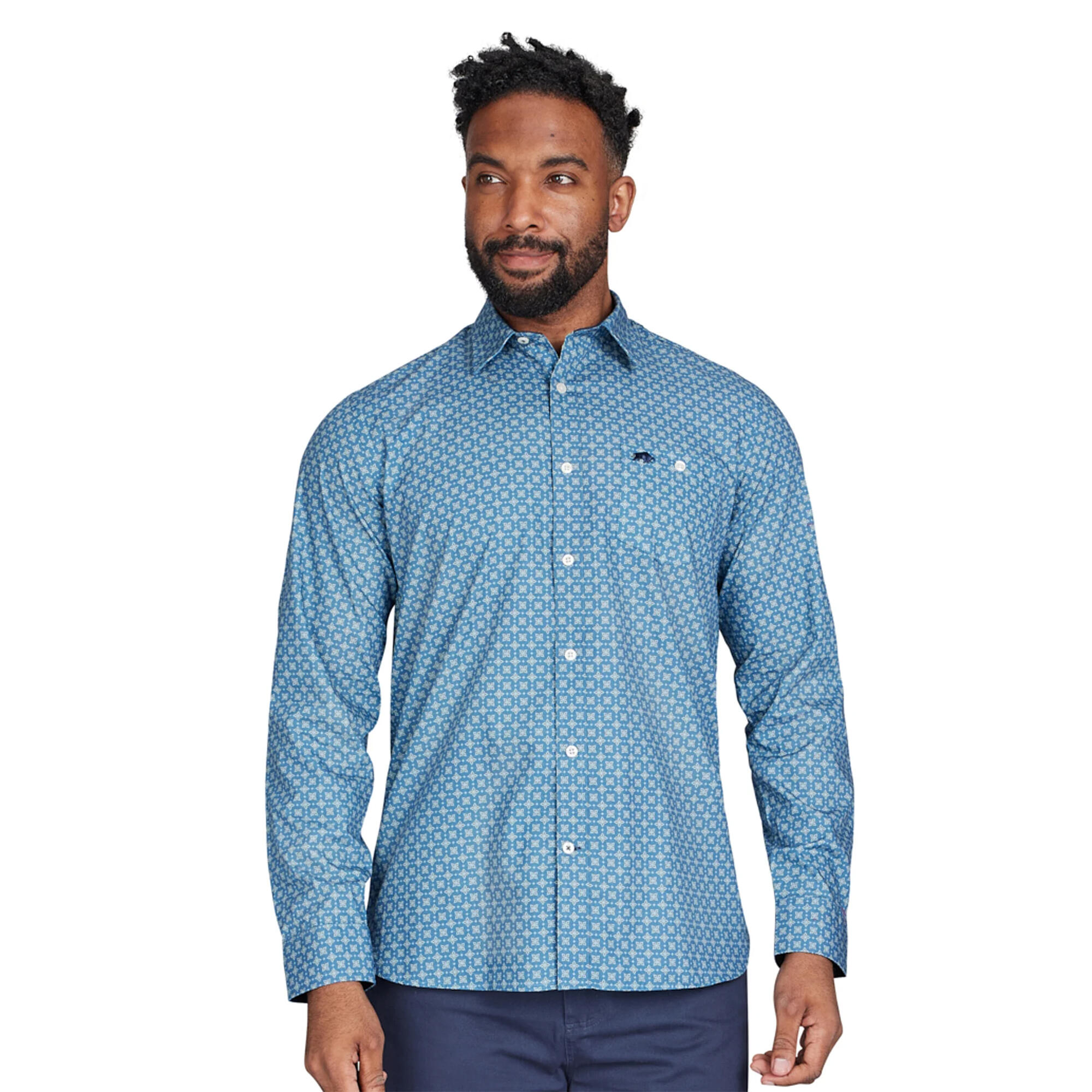 Camicia Diamante Manica Lunga Uomo Raging Bull Blue Jeans 3/3