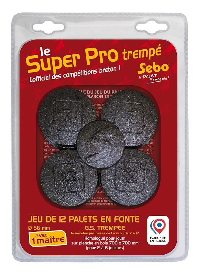 Jeu de 12 palets  + 1 maître en fonte GS Trempée pour jouer au palet breton 2/3