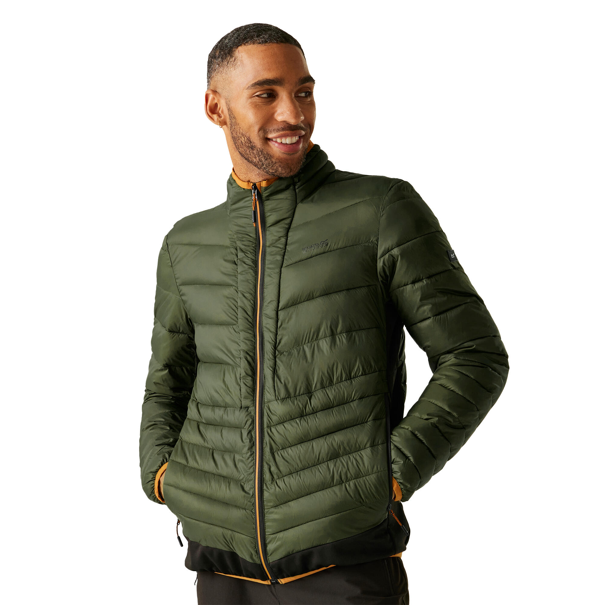 Veste Hybride LEEDRE Homme (Vert Kaki Foncé / Noir) 4/5