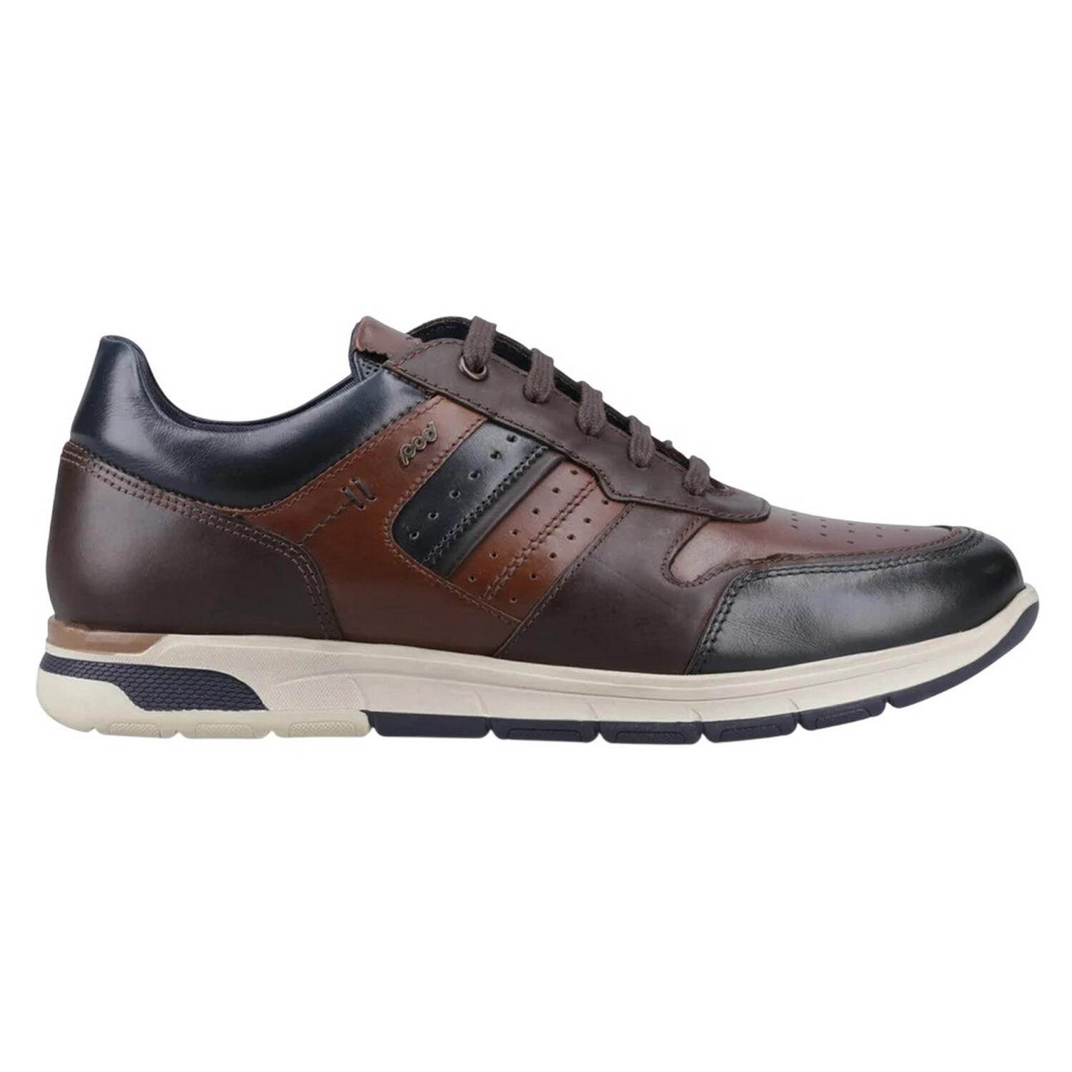 Baskets Motif/style Flèche Homme (Bleu Marine / Brun Clair) 3/4