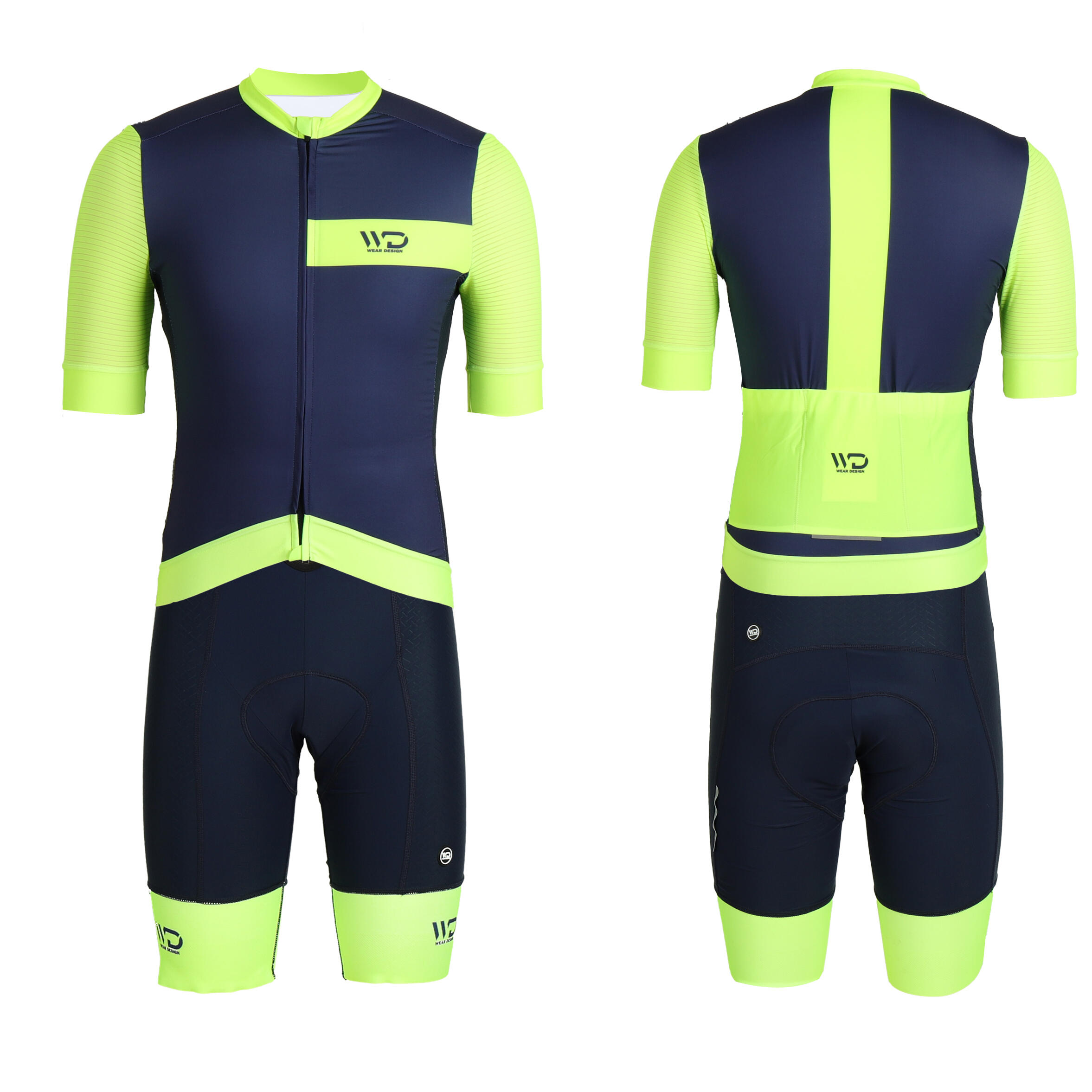 Pantalones cortos de ciclismo para hombre DRAFT azul/amarillo 4/7