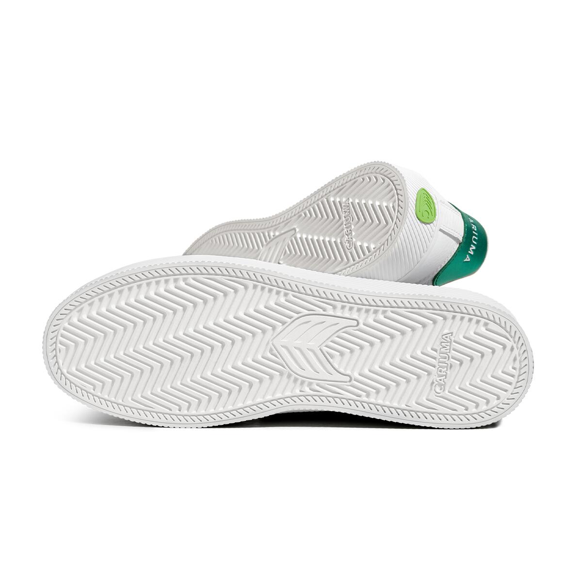 Sneakersy Cariuma Salvas White Premium Leather Ice Logo Metallic Green 4/6