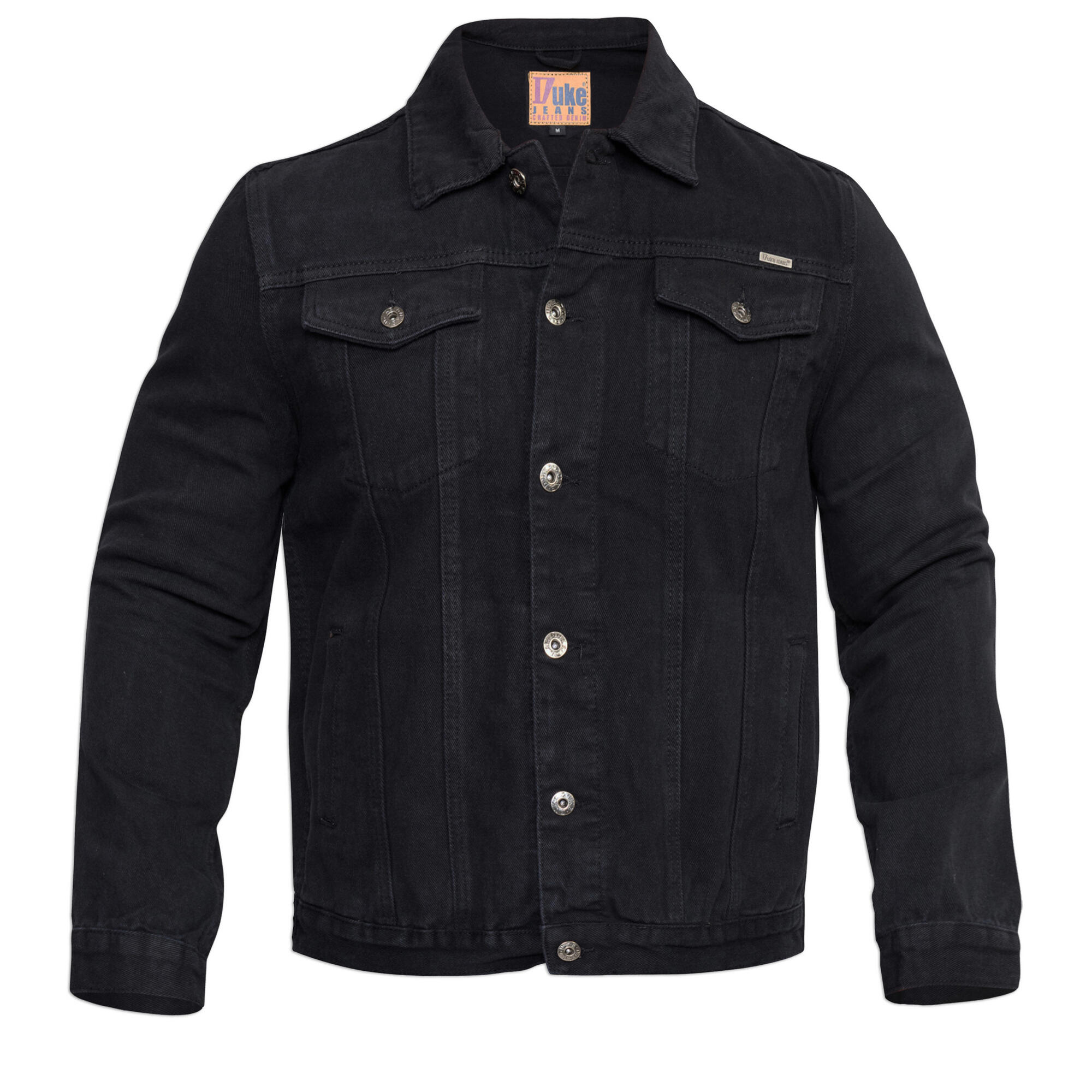 Mens D555 London Trucker Denim Jacket (Black) | Decathlon