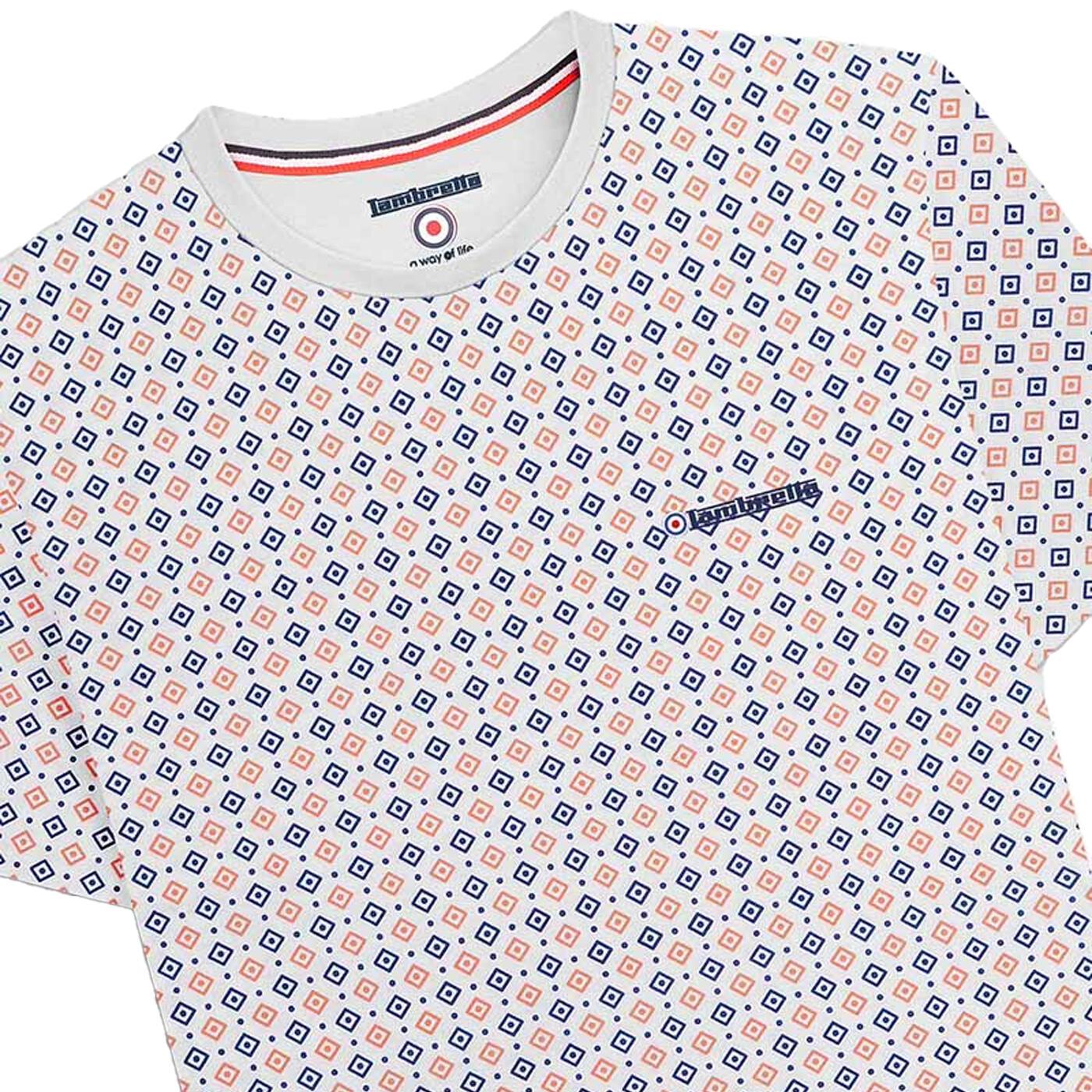Mens SS24 Geometric AllOver Print TShirt (White) 3/3